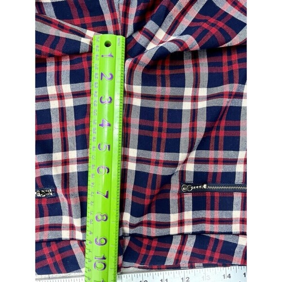 Oat NY Plaid Ankle Pants 30x26 Pockets Clueless Preppy Academia Red - Picture 9 of 11